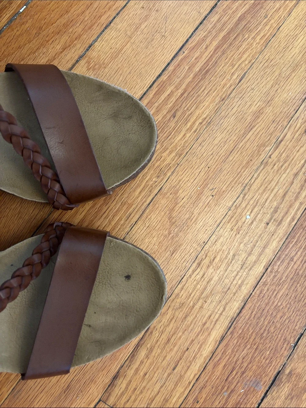 Blowfish Brown Braided Strap Ankle-Wrap Sandals